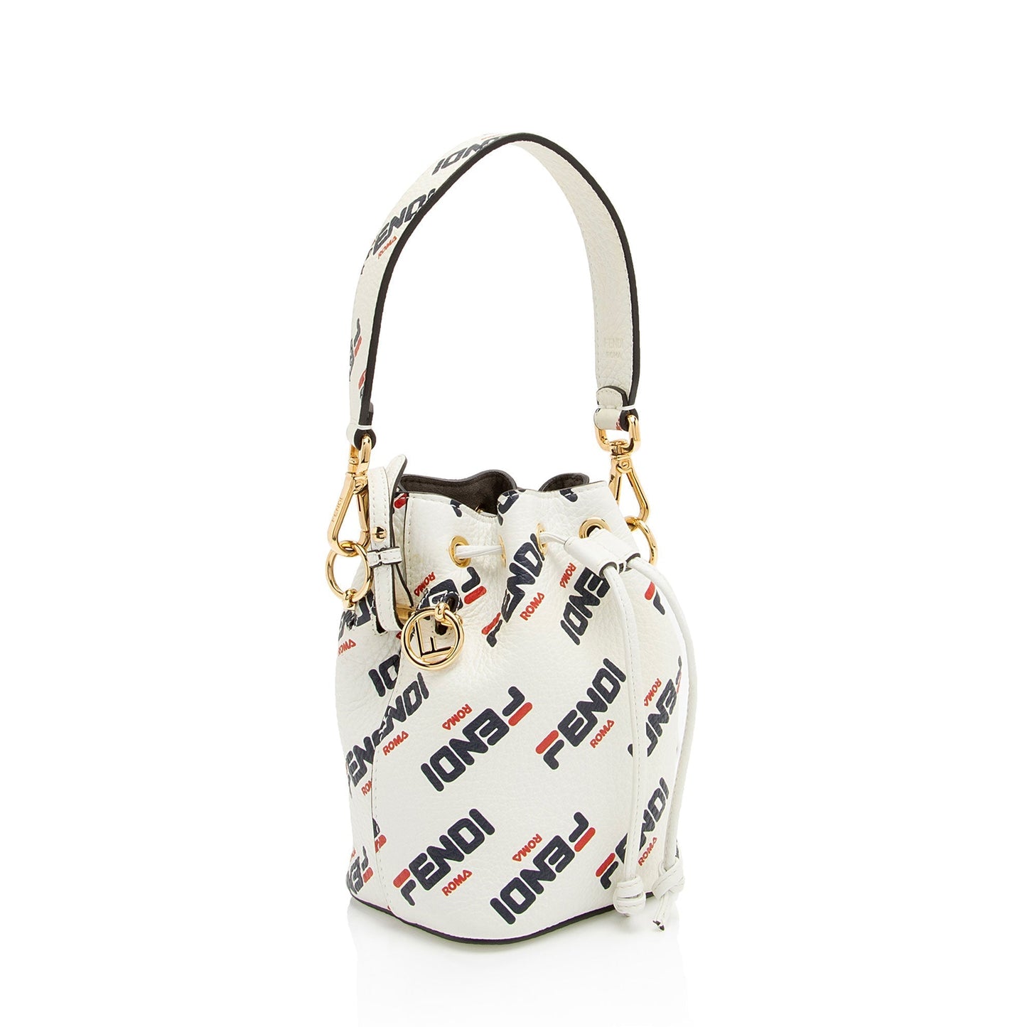 Fendi Fila Calfskin Mania Mon Tresor Bag Shf Mini Bucket Crossbody Bag