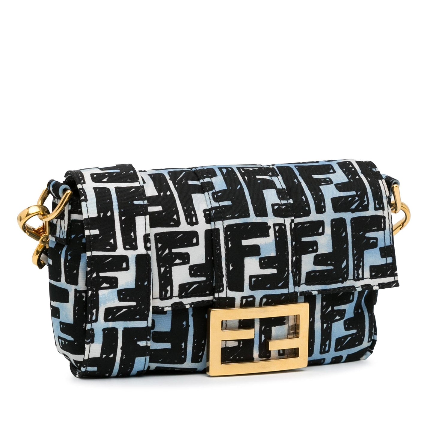 Fendi Joshua Vides Zucca Convertible Baguette Belt Bag Shg Nylon Mini