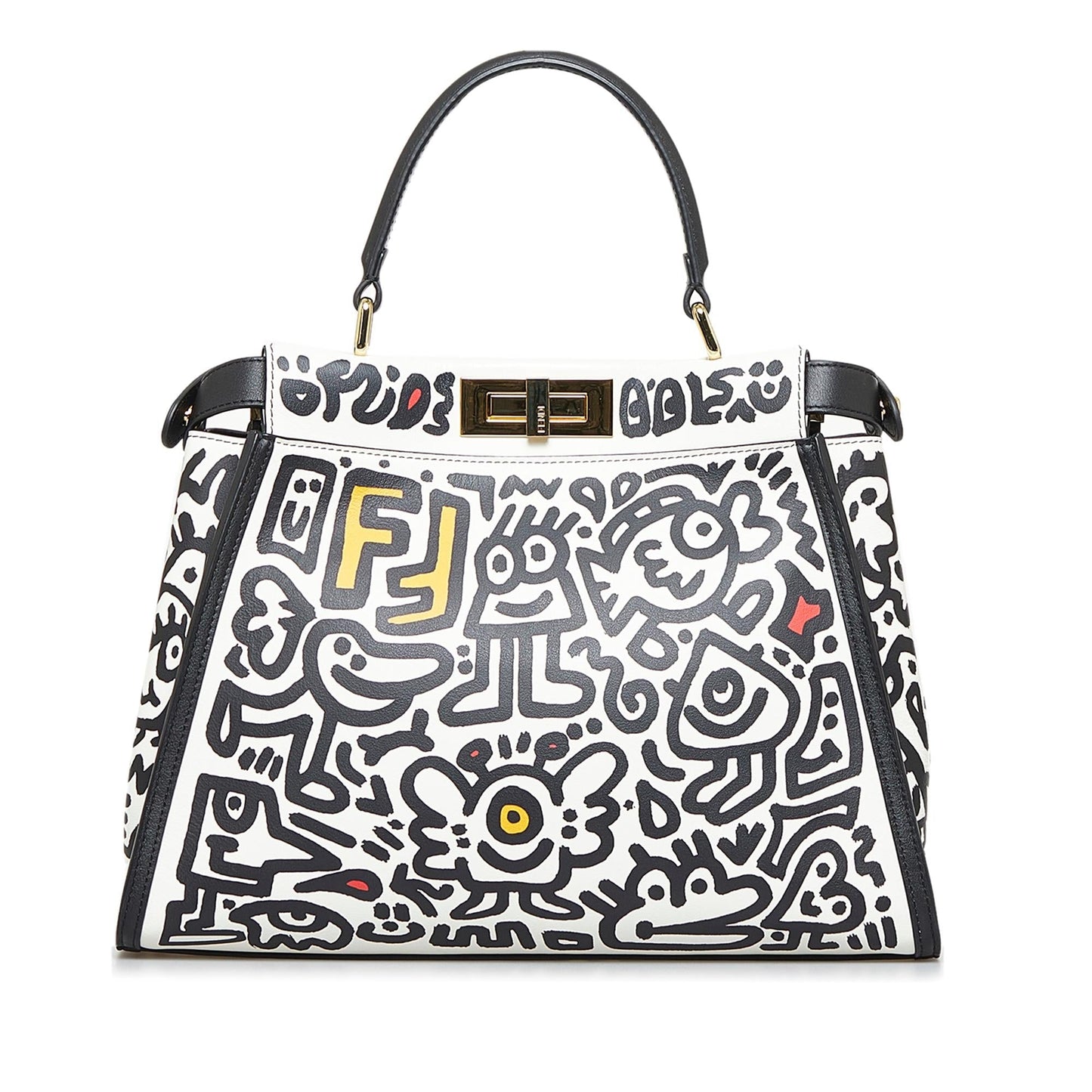 Fendi Mr Doodle Iconic Peekaboo Shg Khjkvd Satchel Bag