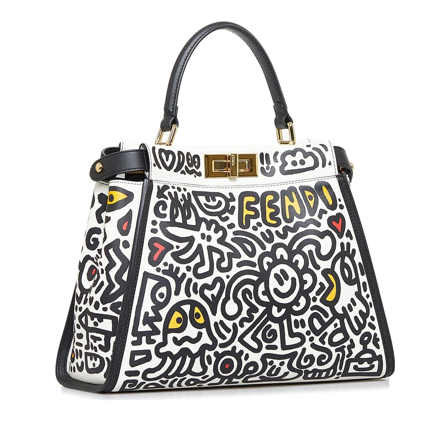 Fendi Mr Doodle Iconic Peekaboo Shg Khjkvd Satchel Bag