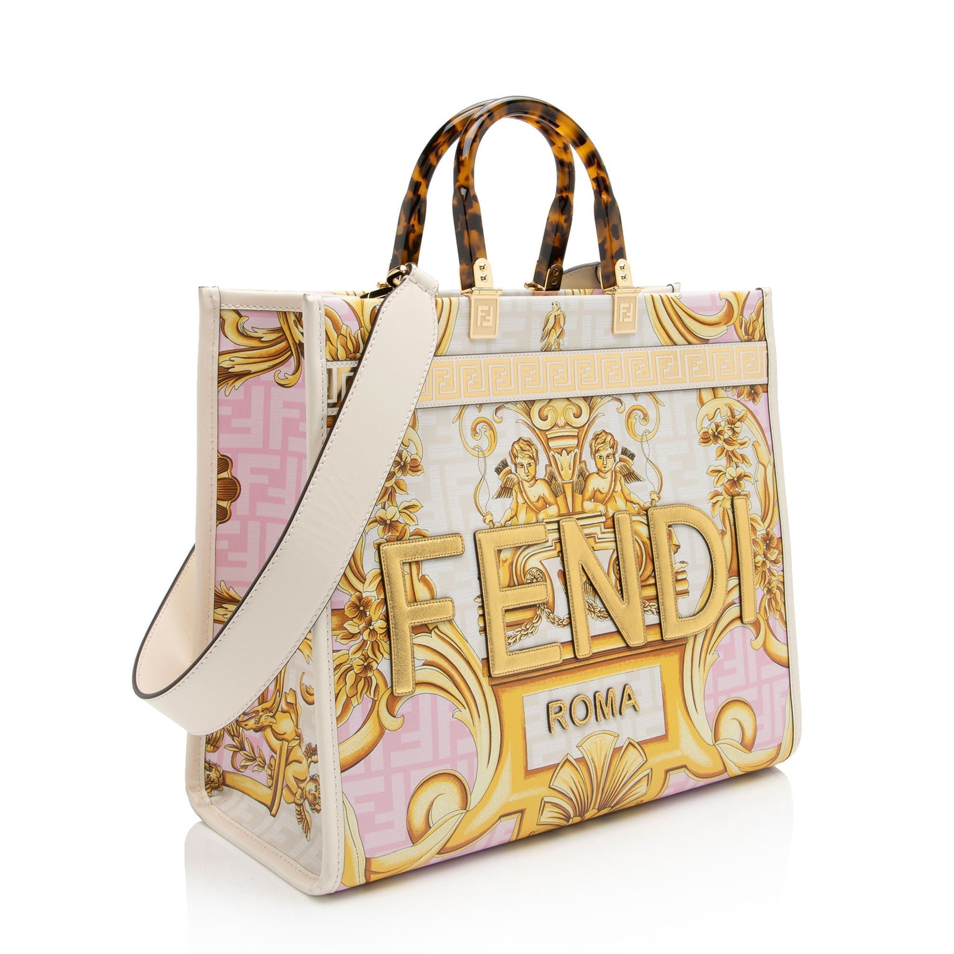 Fendi Versace Fendace Sunshine Shopper Tote Shf Zbjp9N Leather Medium Tote Bag