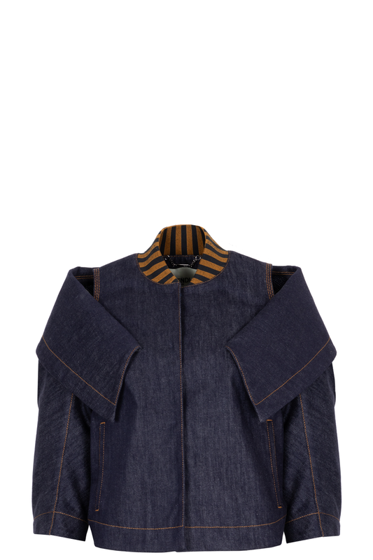 Fendi Shoulder Bag Shoulder Cut Out Jacket Denim