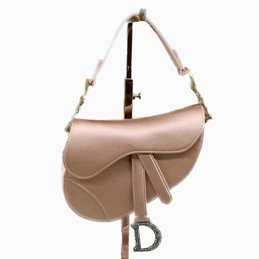 Dior Saddle Silk With Crystals L Handbag Pink Mini Travel Bag