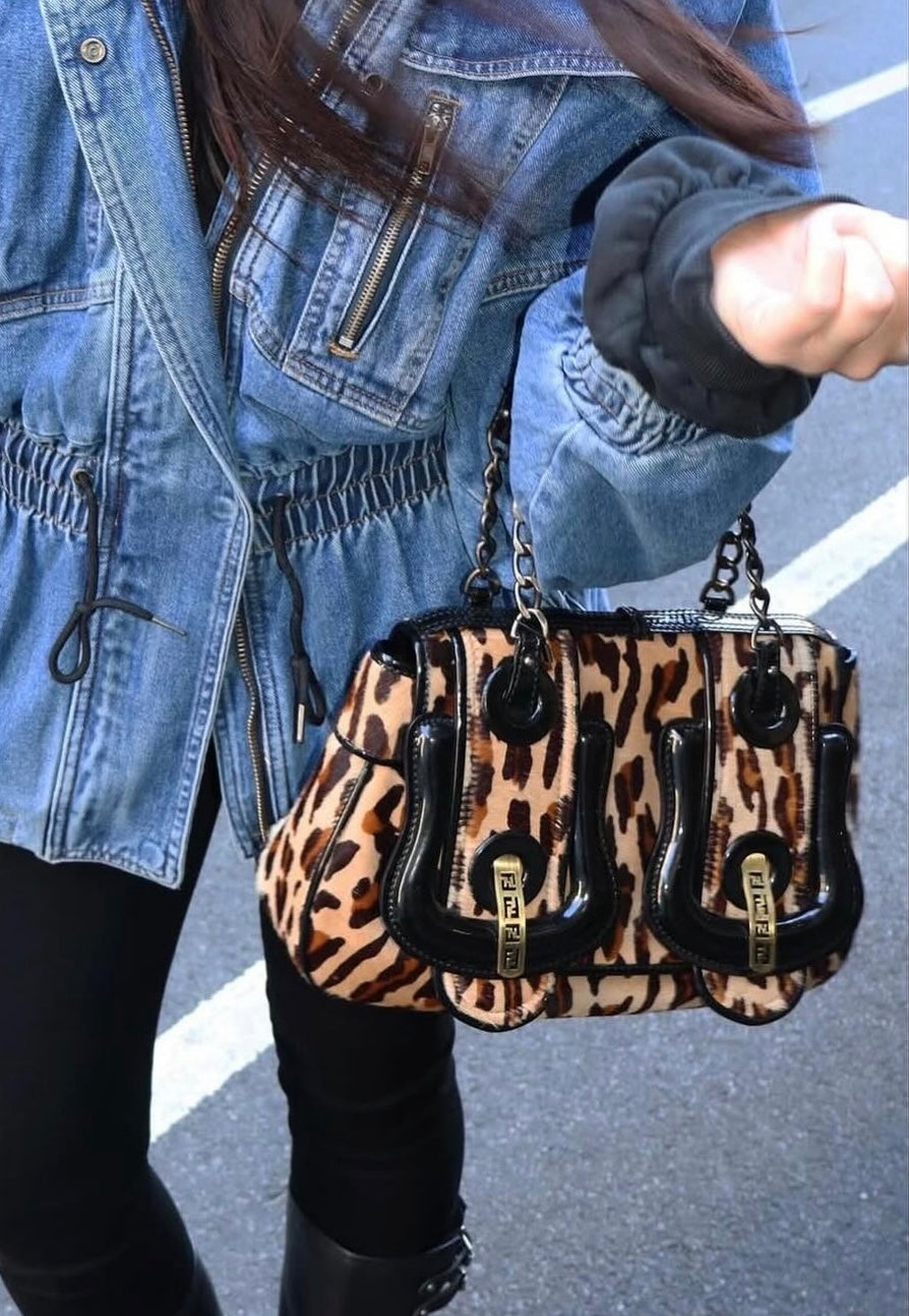 Fendi Handbag Leopard Print B Bag