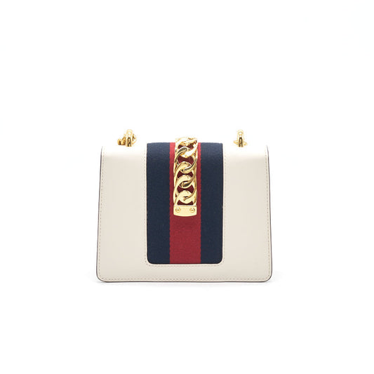 Gucci Sylvie Chain Bag The Web Bow Missing Leather Nylon Travel Bag