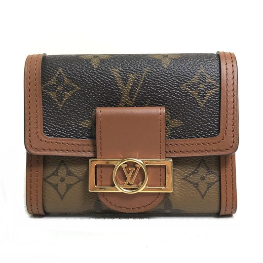 Louis Vuitton Trifold M68725 reverse Portefeuille Monogram Canvas Brown Wallet Case