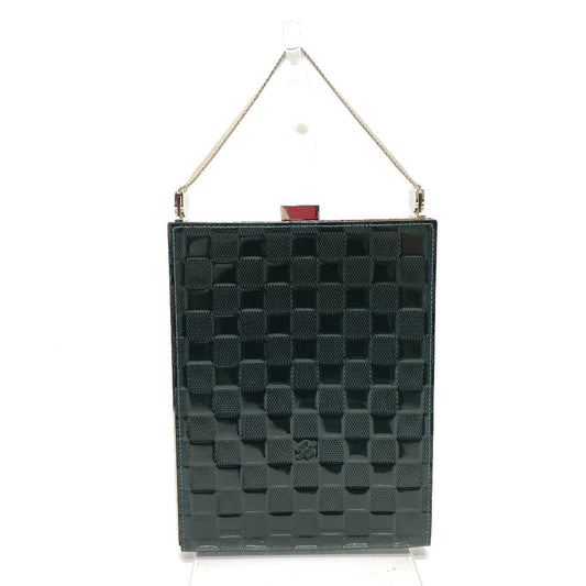 Louis Vuitton M92105 Damier Vernis Dark Damier Leather Patent Green Handbag