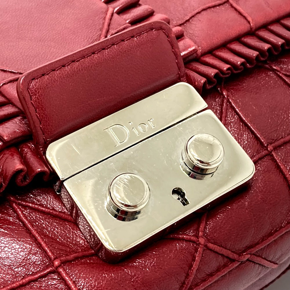 Dior Christian Shoulder Bag Ma Miss New Rock Leather Red