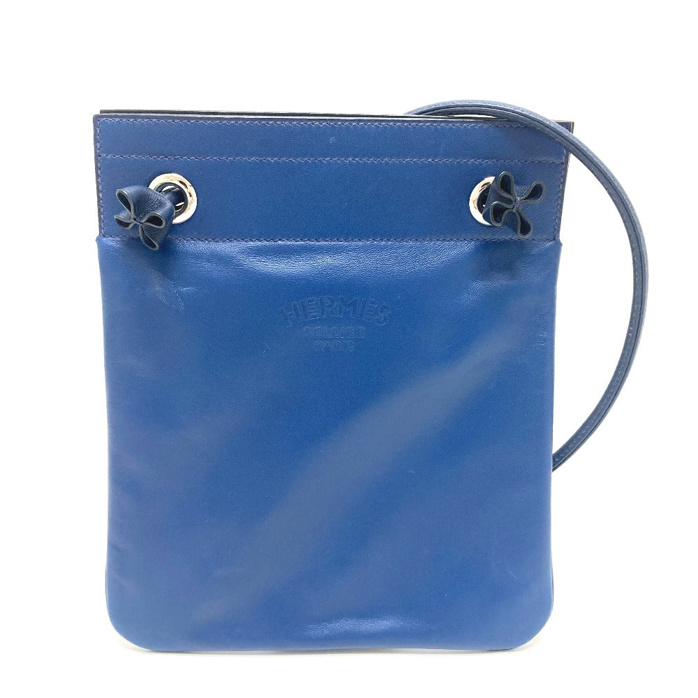 Hermes Shoulder Bag Swift Arine Leather Blue Mini