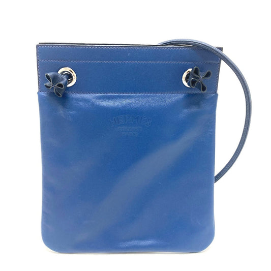 Hermes Shoulder Bag Swift Arine Leather Blue Mini