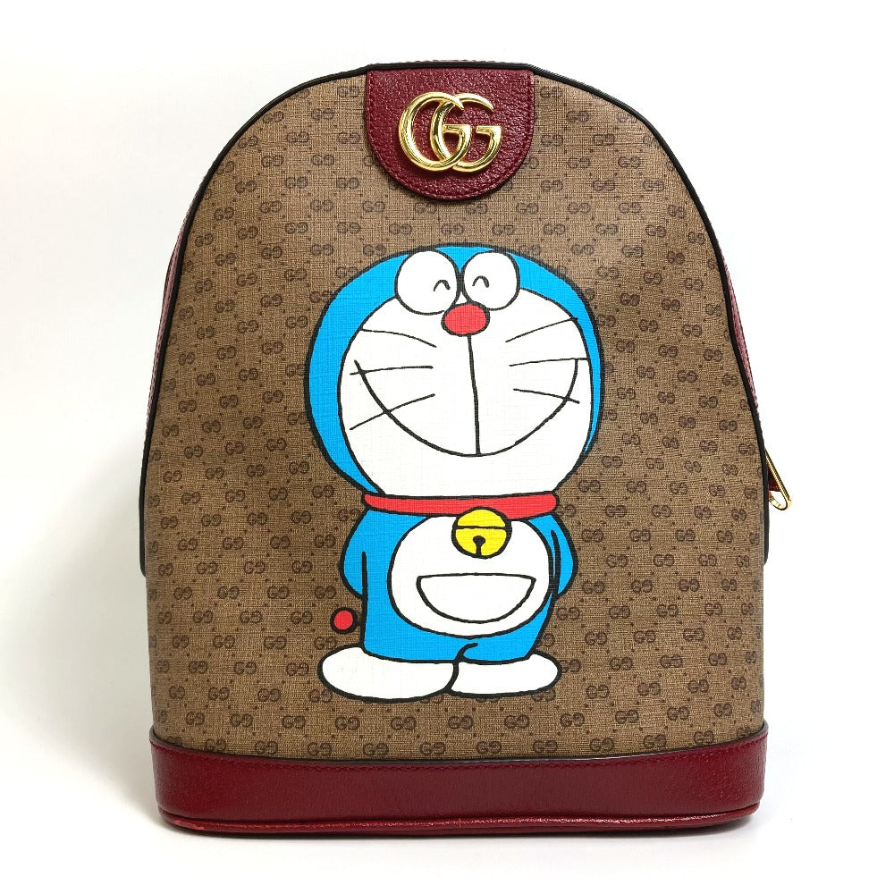 Gucci Backpack PVC x GG Supreme Leather Beige Red