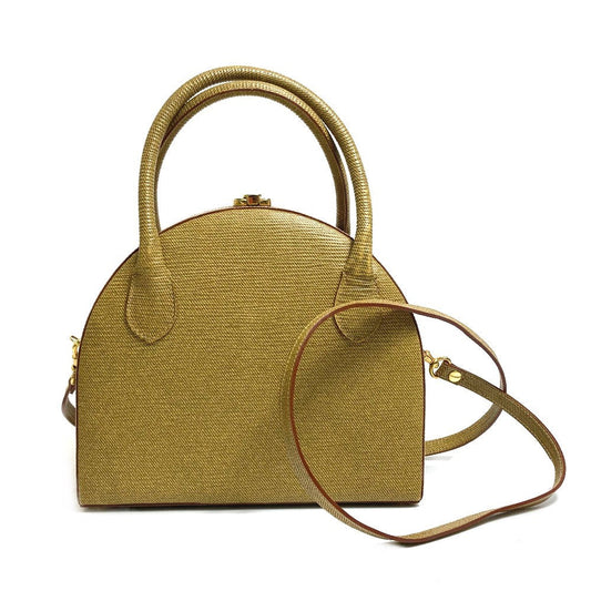 Fendi Handbag Type Semicircular Form Women Leather Beige Travel Bag