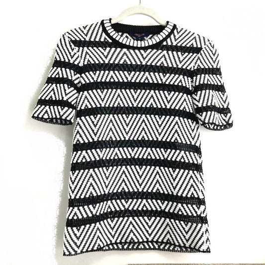 Louis Vuitton knit 1A3XJH x Chevron stitch Nylon Cotton Black White Handbag