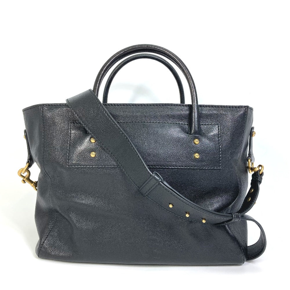 Dior Christian Tote Bag Shoulder Bag Shoulder Bag Leather Black