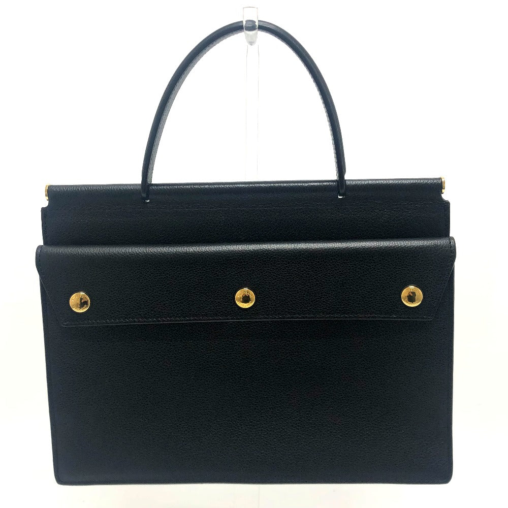 Burberry Square Type Handbag Unisex Unisex Leather Black Travel Bag