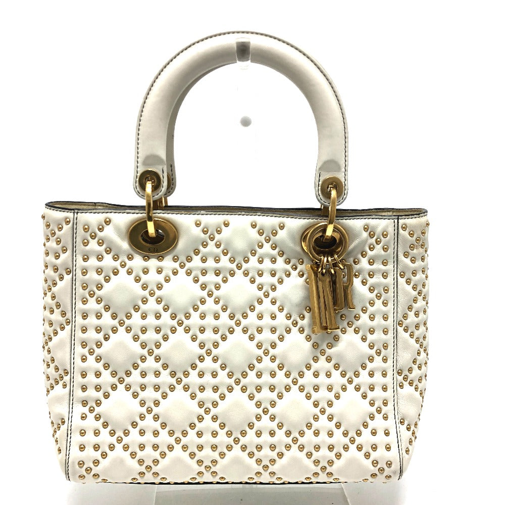 Dior Handbag Canage Tote Bag Women Leather White