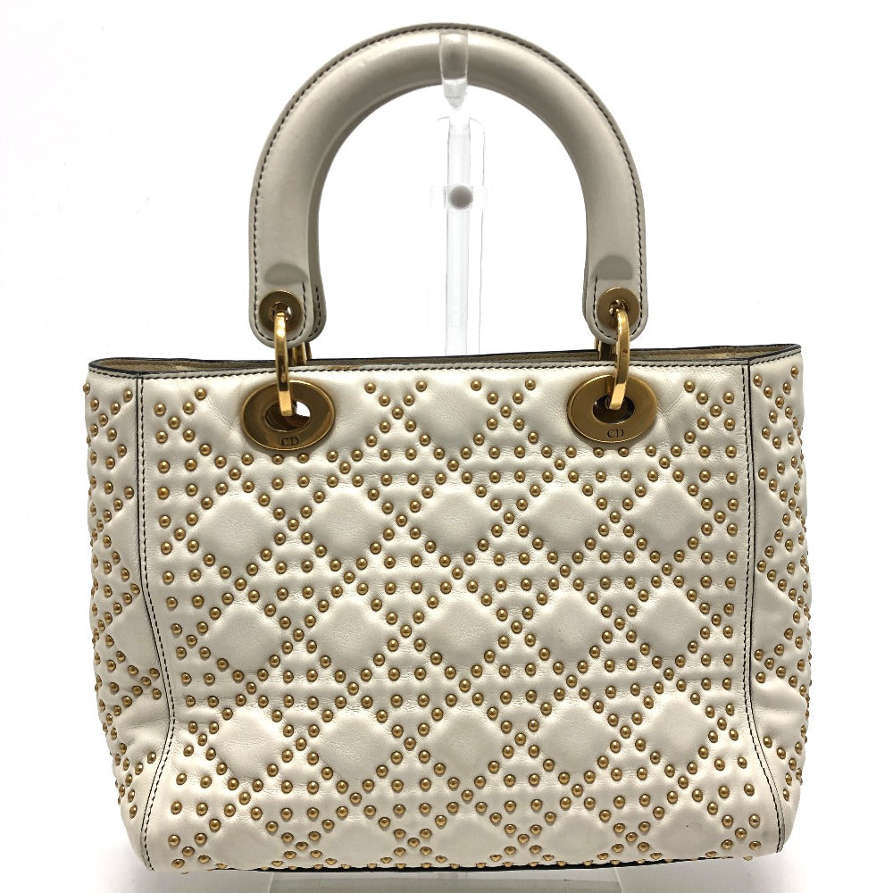 Dior Handbag Canage Tote Bag Women Leather White