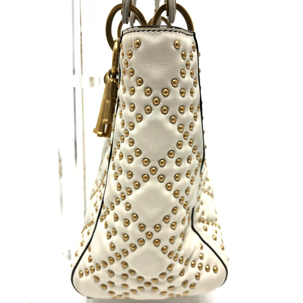 Dior Handbag Canage Tote Bag Women Leather White
