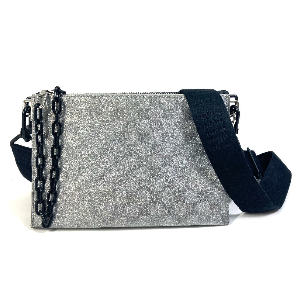Louis Vuitton M59682 Taurillon Clemence Damier Glitter Leather Silver Shoulder Bag