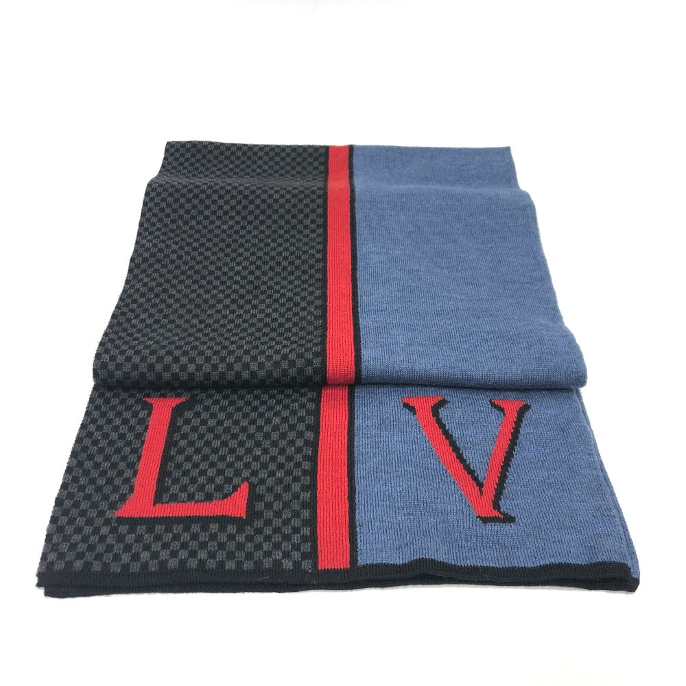 Louis Vuitton Scarf M70249 Echarpe Damier Rouge Wool Black Blue Apparel