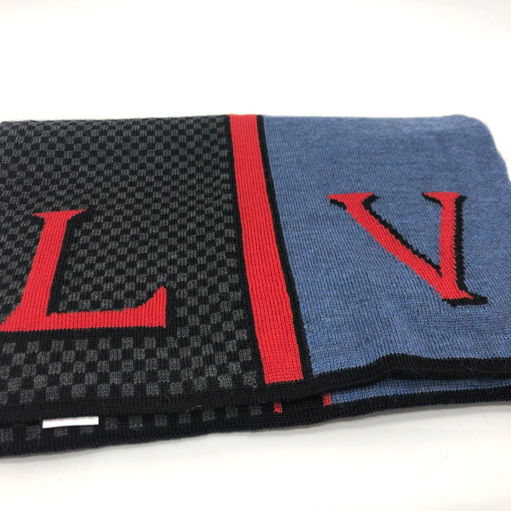 Louis Vuitton Scarf M70249 Echarpe Damier Rouge Wool Black Blue Apparel
