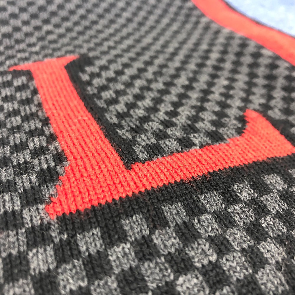 Louis Vuitton Scarf M70249 Echarpe Damier Rouge Wool Black Blue Apparel