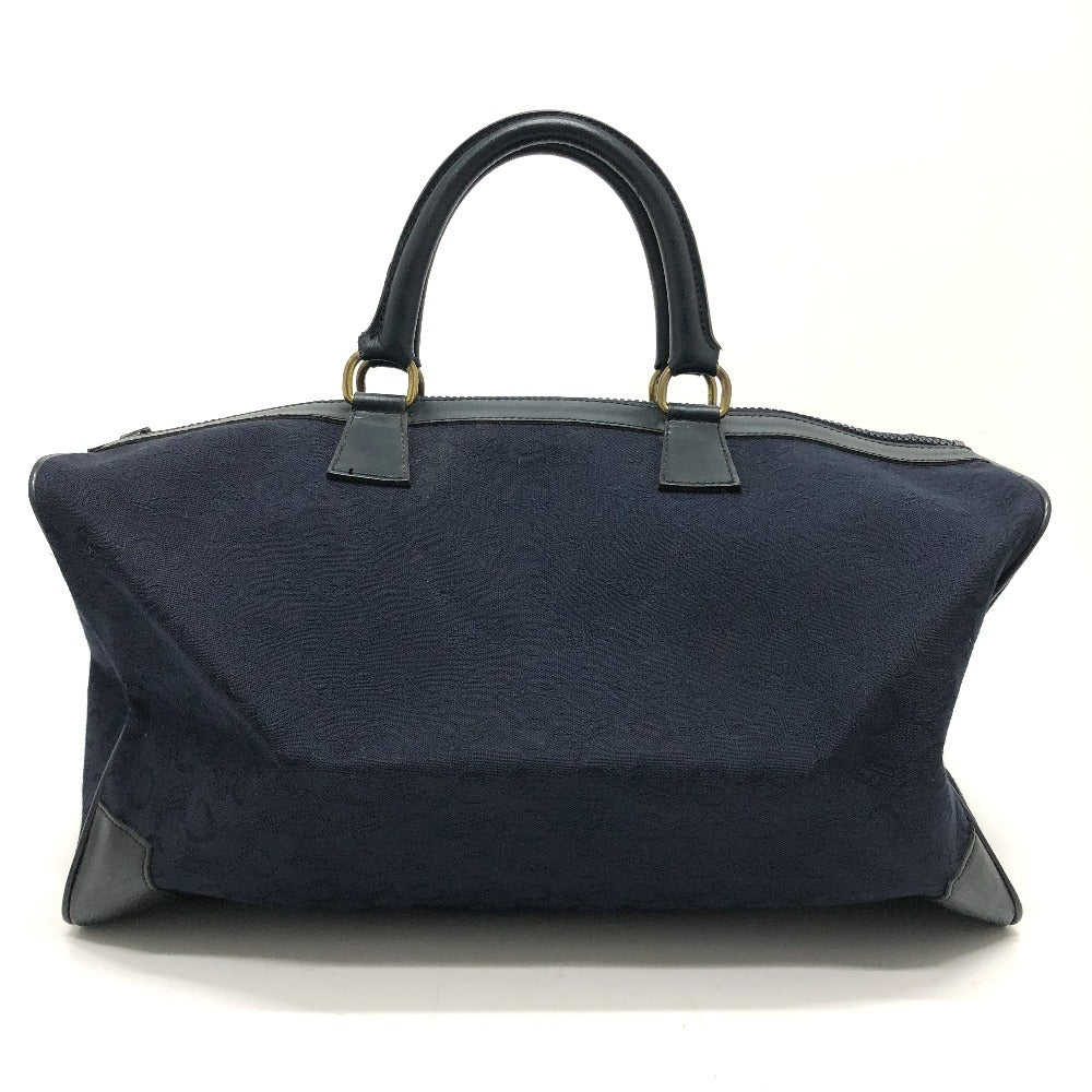 Boston Duffel Bag Navy C Macadam Carriage Leather Canvas Travel Bag