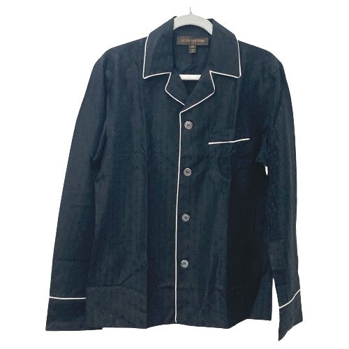 Louis Vuitton Long sleeve shirt Silk pouch Monogram Cotton Black Apparel