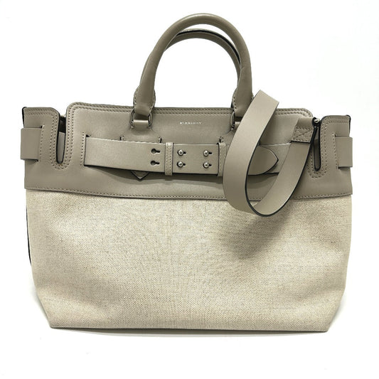 Burberry Belt Bag Women Leather Canvas Beige