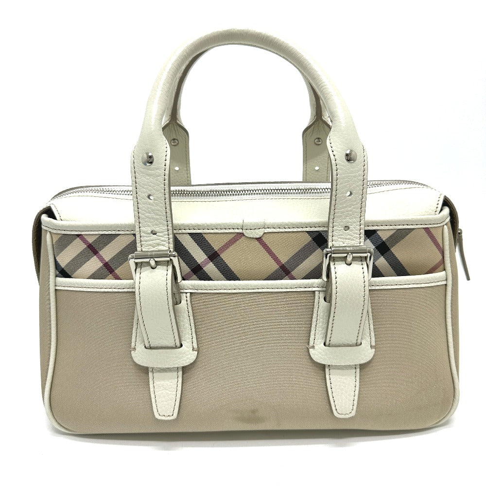 Burberry Check Boston Duffel Bag Women Nylon Beige Mini Travel Bag