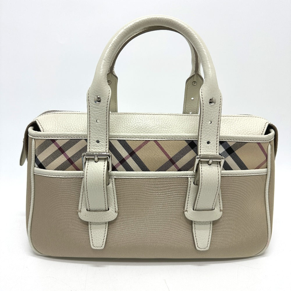 Burberry Check Boston Duffel Bag Women Nylon Beige Mini Travel Bag