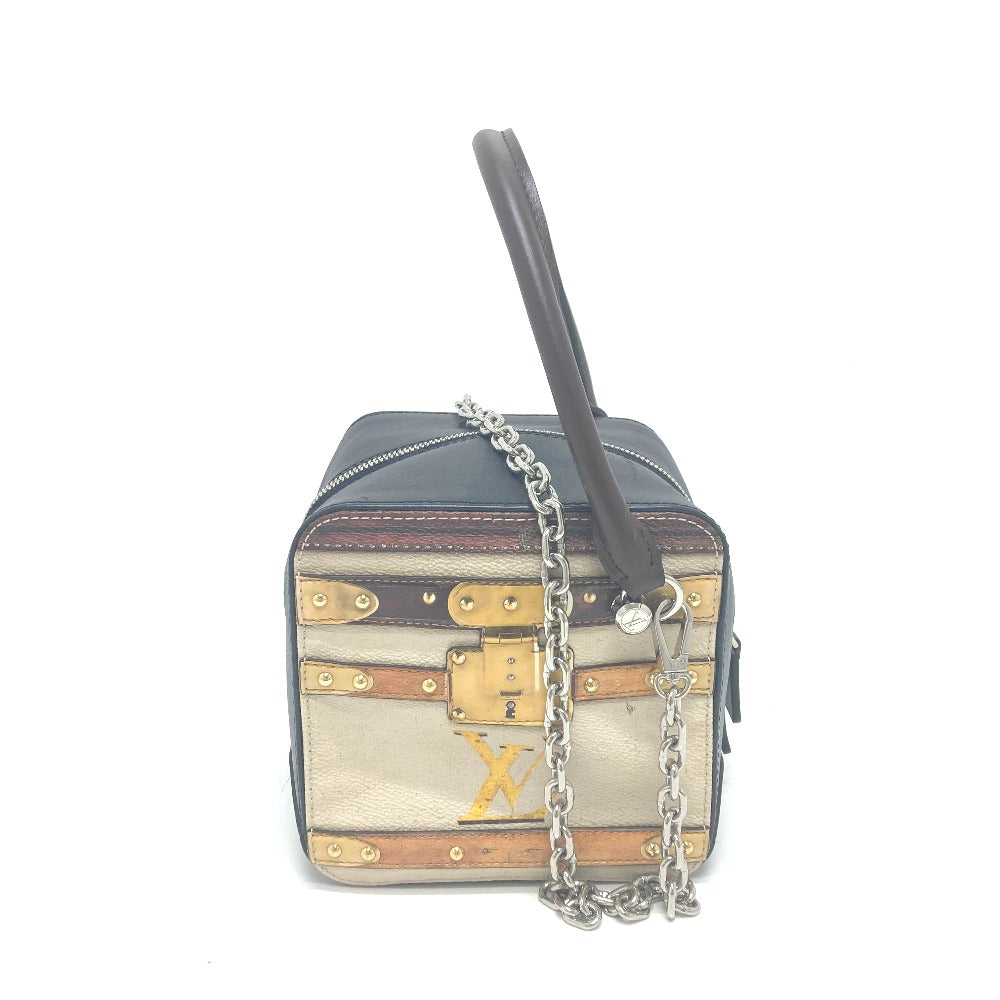 Louis Vuitton M52350 Trompe l'oeil Leather Black Beige Handbag