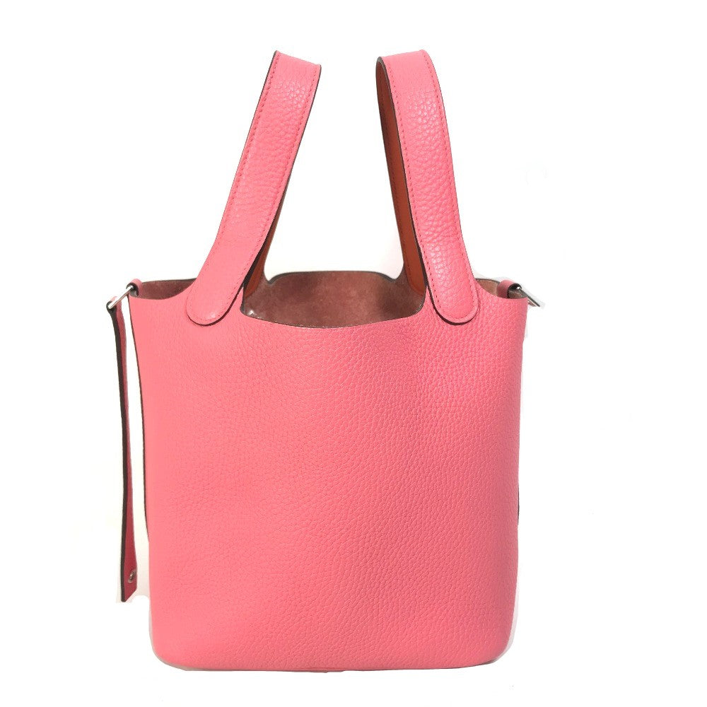 Taurillon Clemence Pico Lock Ekra Pm Women Pink Tan Travel Bag