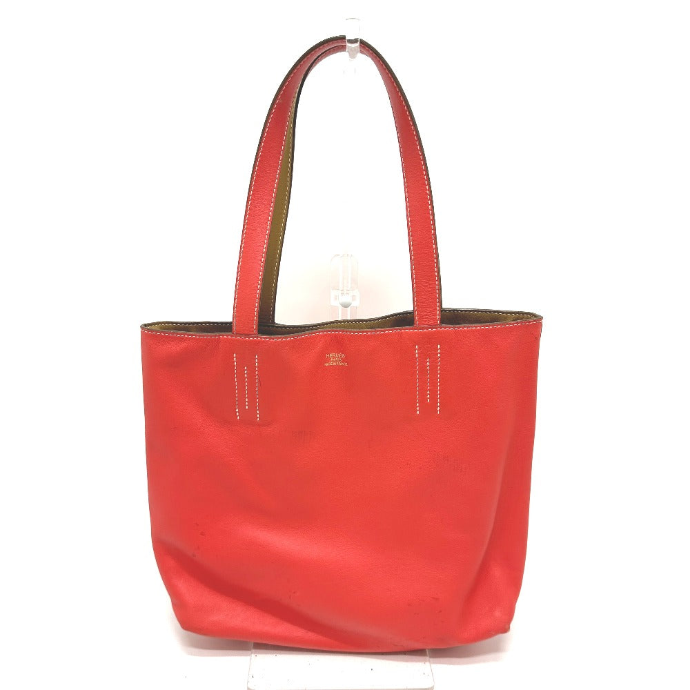Tote Bag , Vokissim Orange Doble Sense Leather