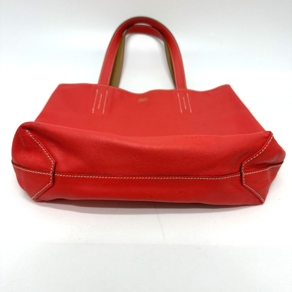 Hermes Tote Bag Vokissim Doble Sense Reversible Leather Orange