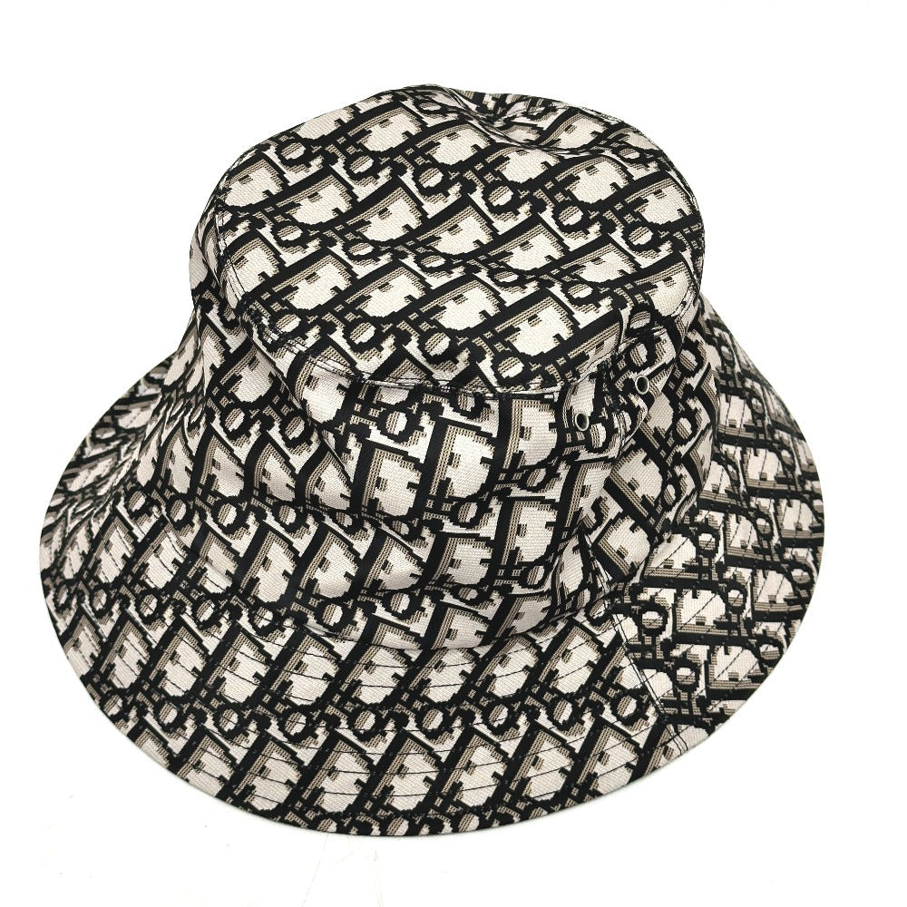 Dior Hat Gray X Trotter Hat Bob Hat Nylon Black Bucket Bag