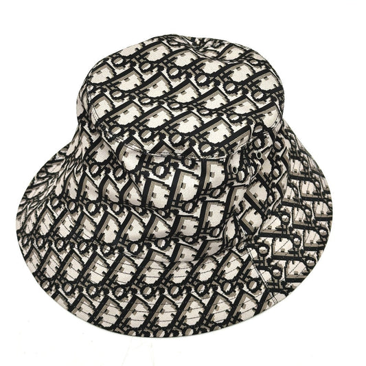 Dior Hat Gray X Trotter Hat Bob Hat Nylon Black Bucket Bag