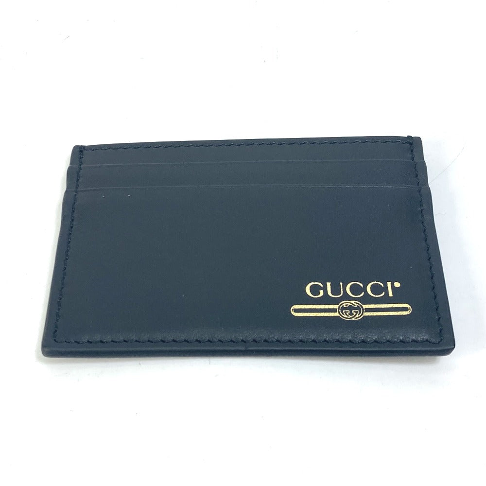 Gucci name holder Leather Black Logo Wallet Case