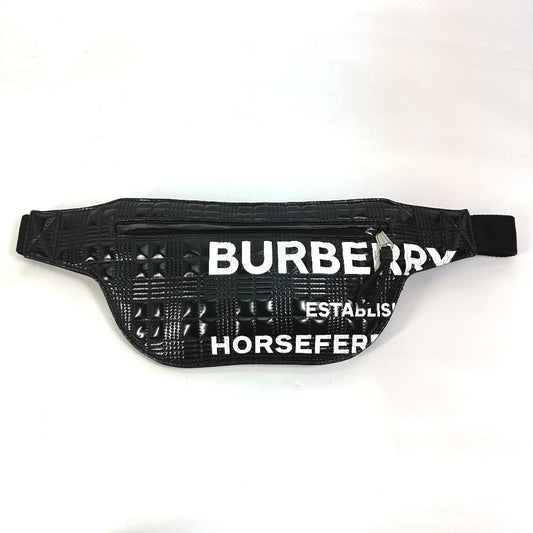Burberry Sling Bag Enamel Enamel Horse Ferry Hosefey Mens Leather Black Logo Crossbody Bag