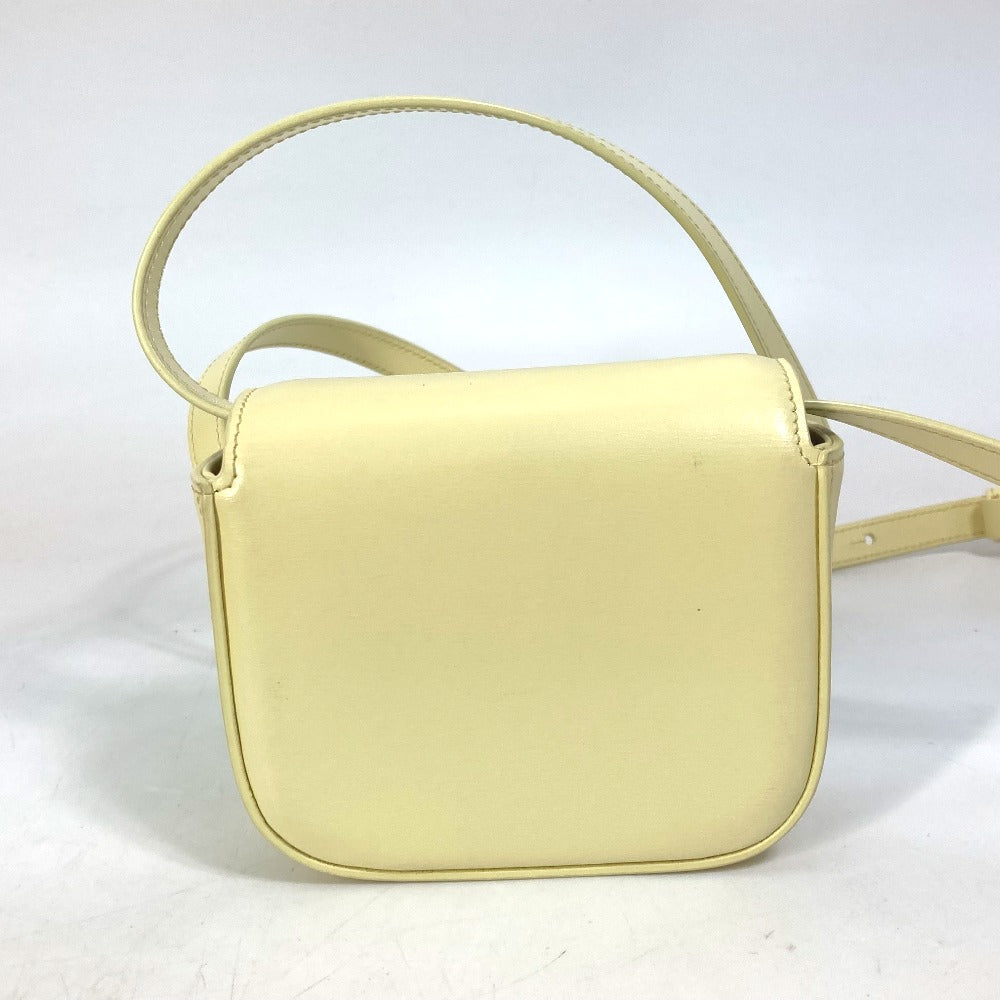 Shoulder Bag . Oy Yellow Shiny Calfskin Leather Mini
