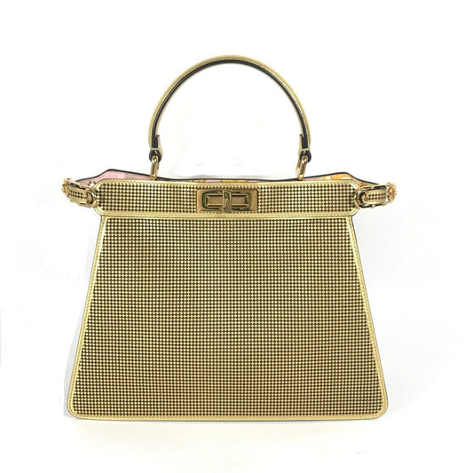 Fendi Handbag 8Bn321 Versace Versace Collaboration Fendace Peekaboo Iseeu Leather Gold Medium Travel Bag