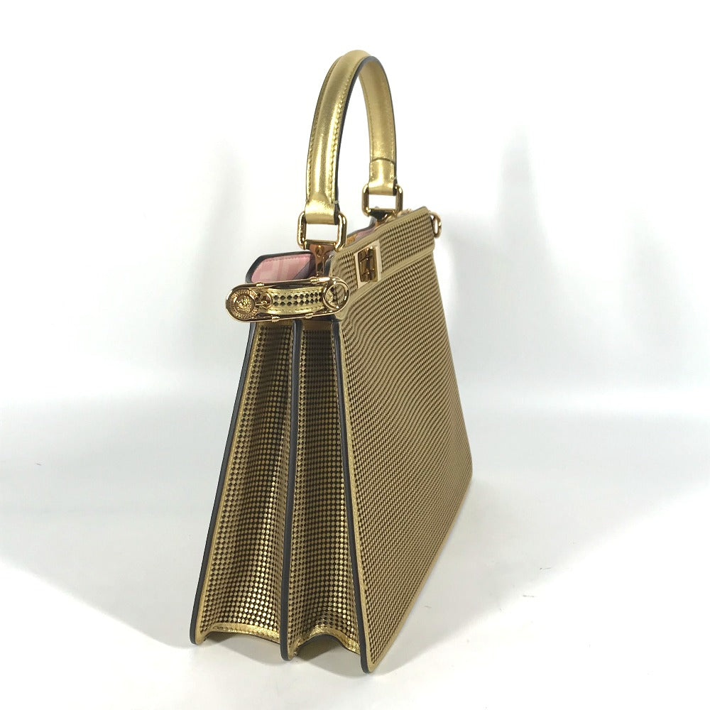 Fendi Handbag 8Bn321 Versace Versace Collaboration Fendace Peekaboo Iseeu Leather Gold Medium Travel Bag