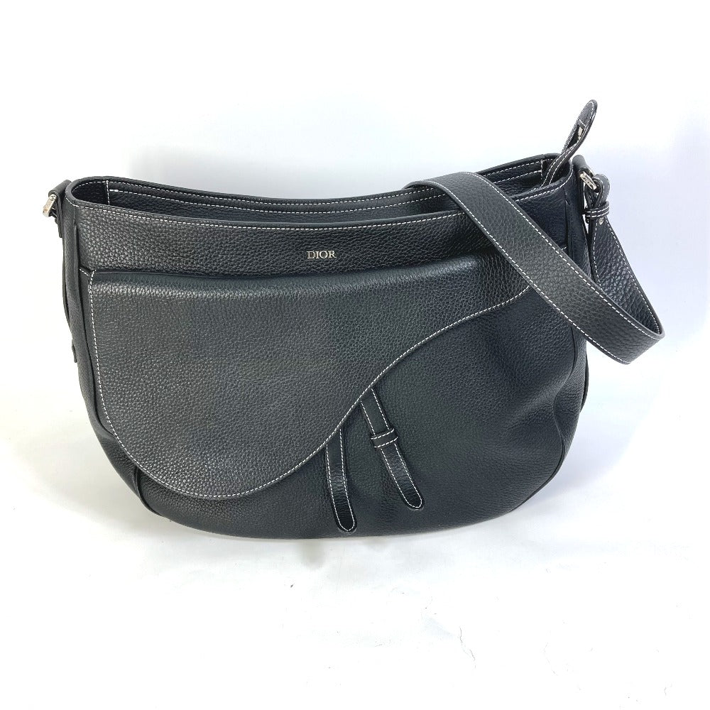 Dior Shoulder Bag Oblique Saddle Soft Bag Women Leather Black