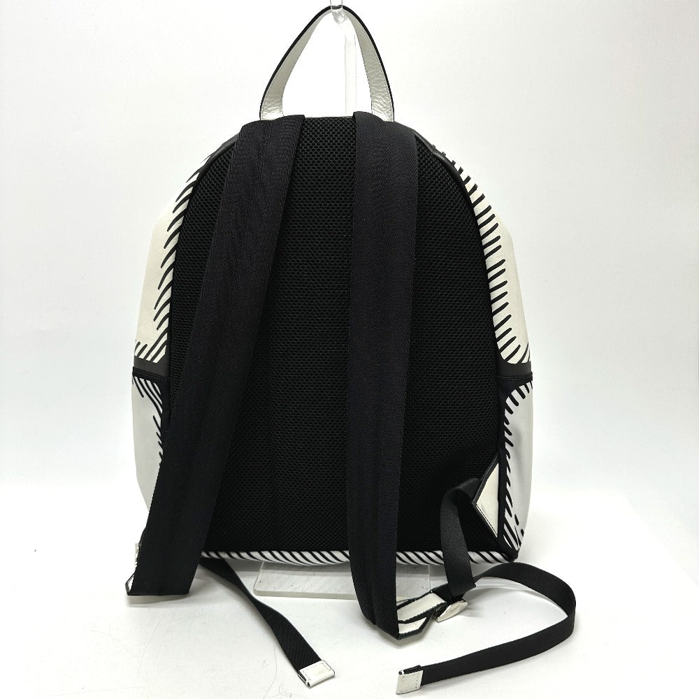 Fendi Backpack 7Vz042 Joshua Vides California Sky Backpack Mens Leather Canvas White