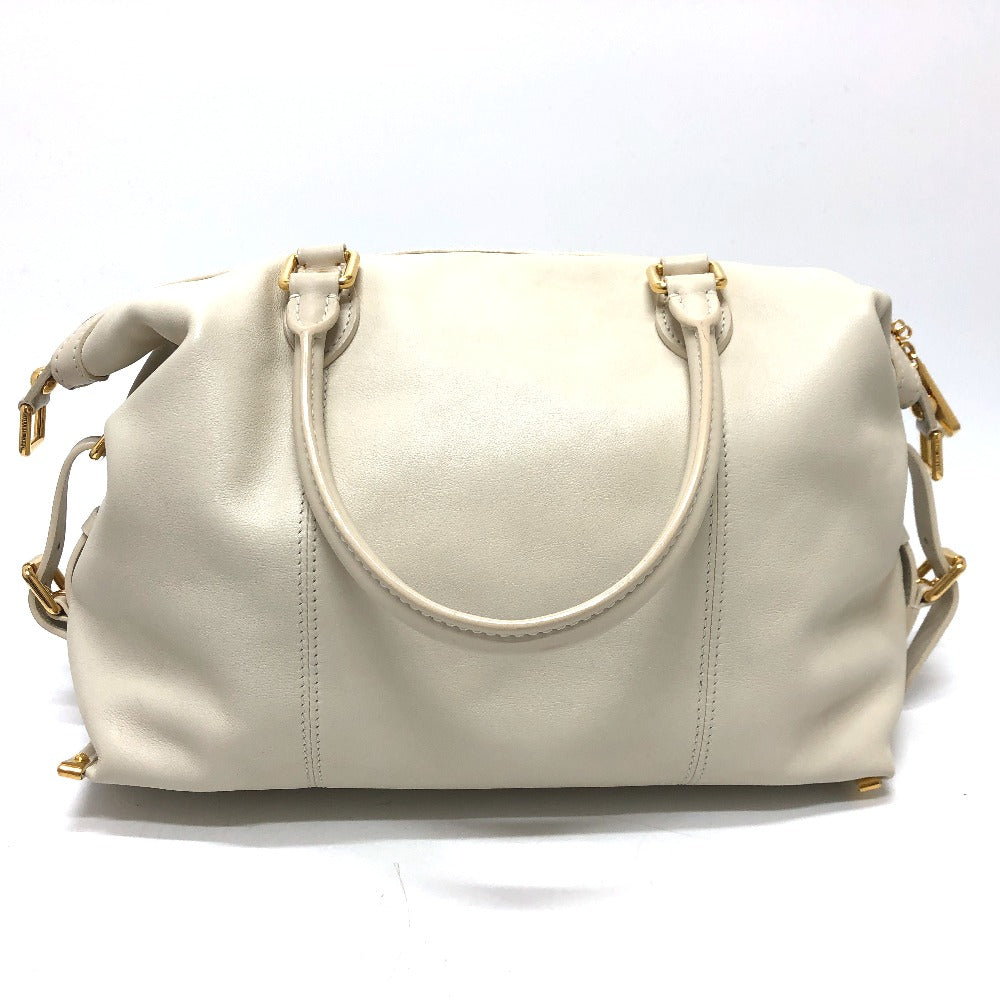 Louis Vuitton Boston Duffel Sac Louis Leather White Travel Bag