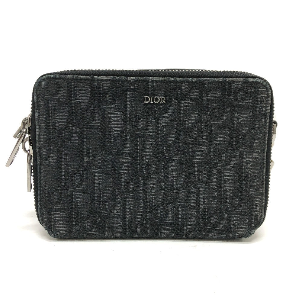 Dior Shoulder Bag Navy Oblique Messenger Pouch Mens Canvas