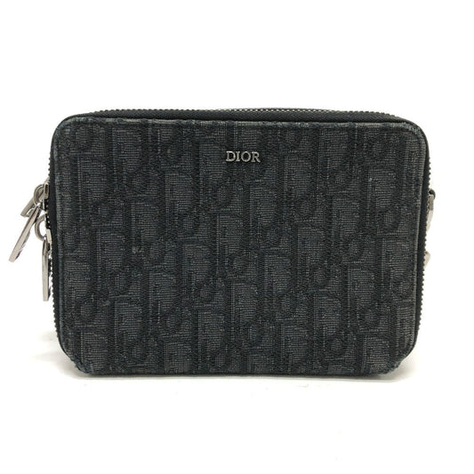 Dior Shoulder Bag Navy Oblique Messenger Pouch Mens Canvas