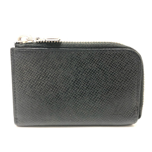 Louis Vuitton Coin M63375 Taiga Portonet Leather Black Handbag