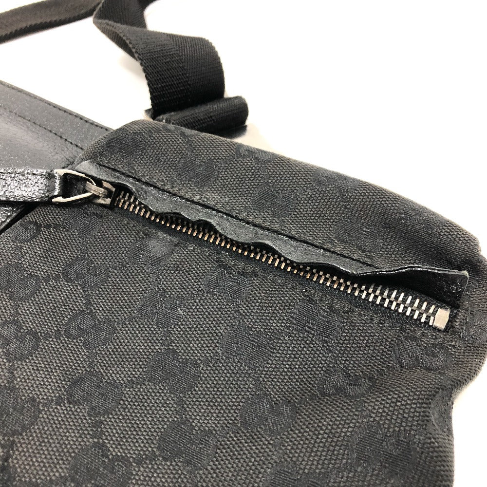 Gucci Waist GG Sling Leather Canvas Black Travel Bag