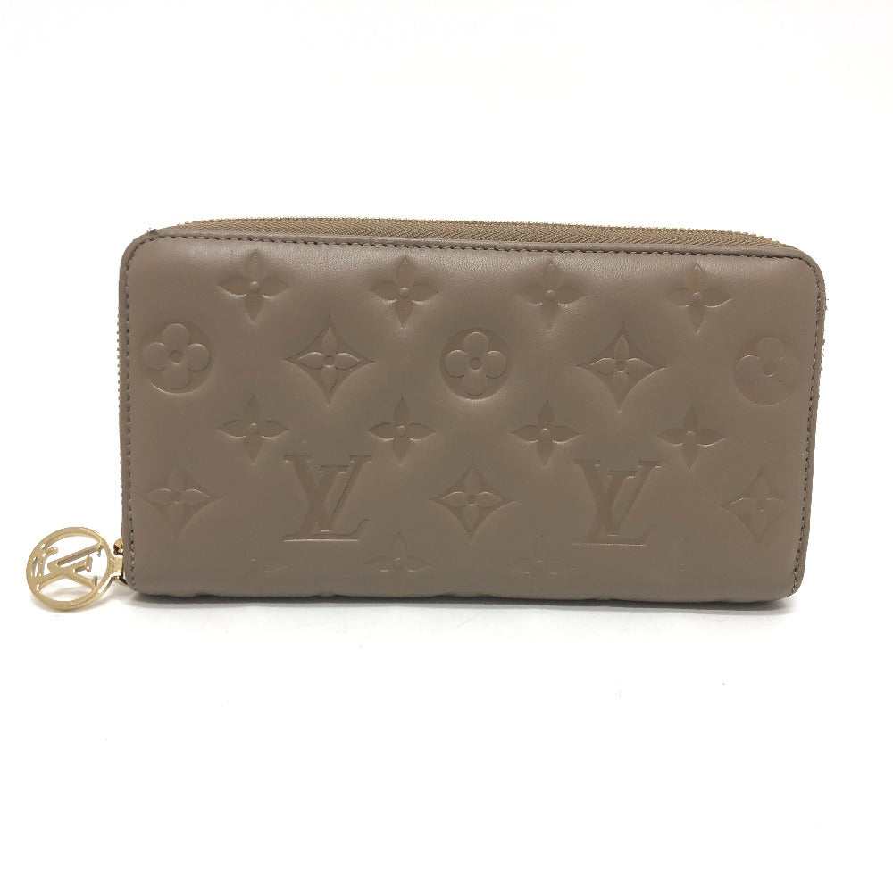 Louis Vuitton Long Purse M81511 emboss Zippy Monogram Leather Beige Wallet Case